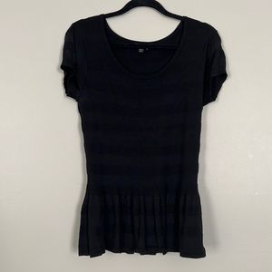 Black peplum Express top